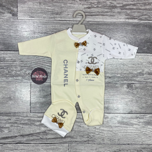 Grenouillère 2 pièces – CHANEL – Coton – Nouveau-né