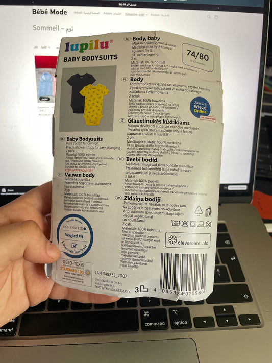 Lot de 2 bodies évolutifs pour bébé