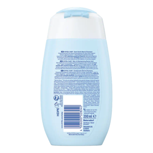NIVEA – Baby Bain & Shampooing Bonne Nuit à l’Huile d’Amande & Vitamines B5, C, E – Formule Relaxante SleepEssence™