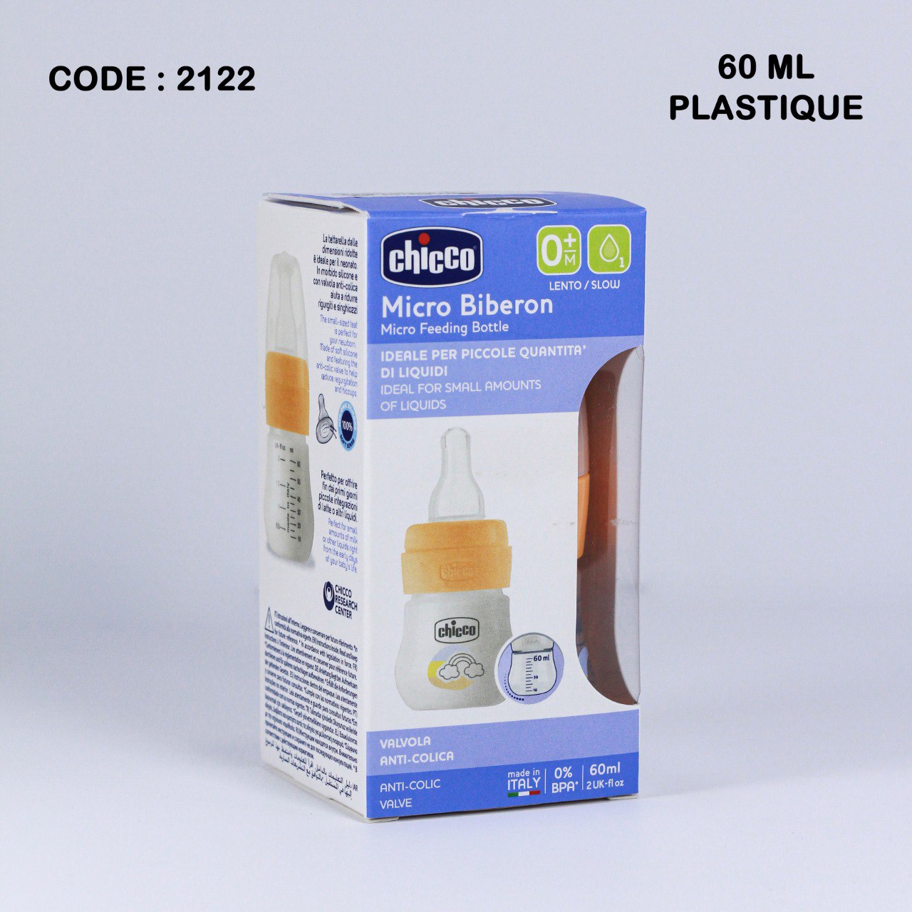 Micro Biberon Chicco - Plastique - Anti-colic - 🇮🇹