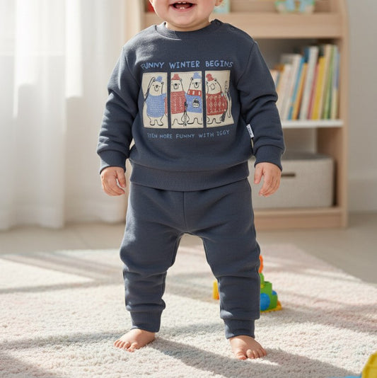 Ensemble jogging bébé motif ours polaire – Iggy