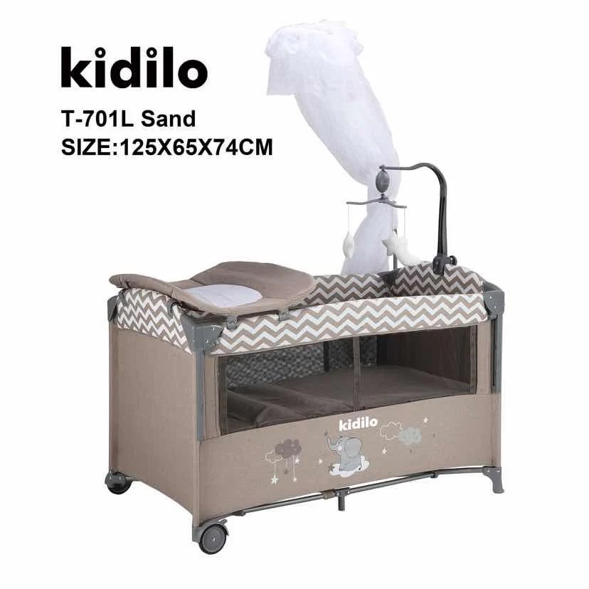 Kidilo – Lit bébé multifonction + parc de jeu – Model T-701L