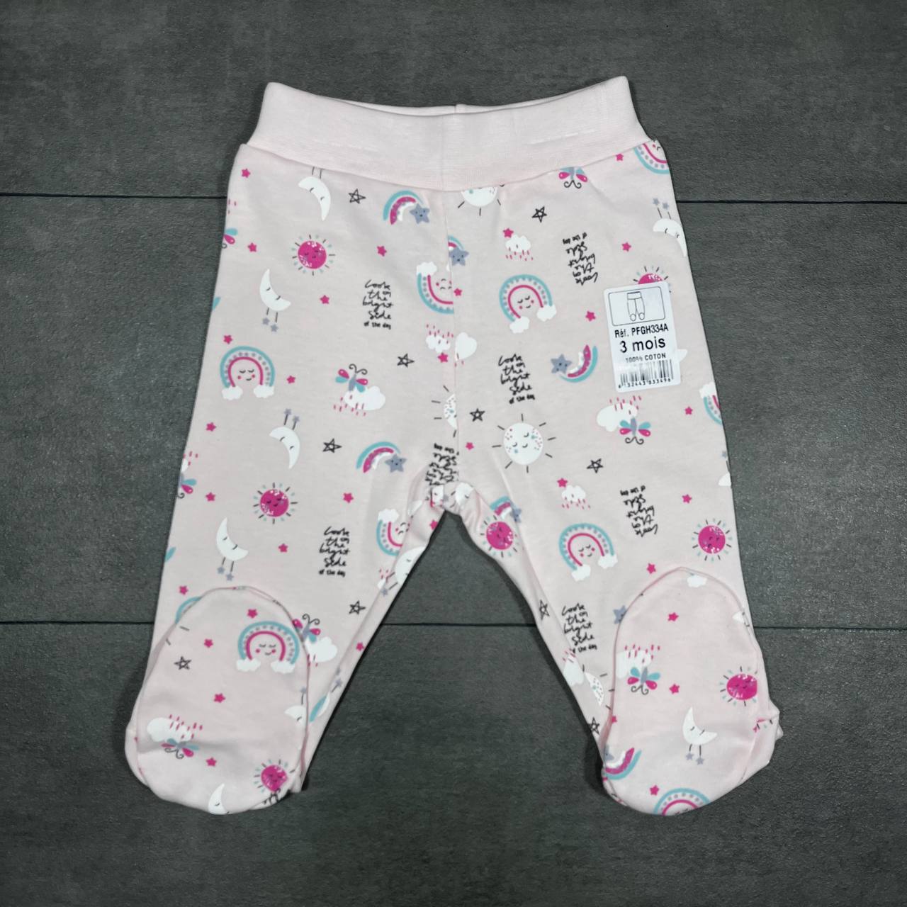 Pantalon bébé en coton doux ( pieds fermés )