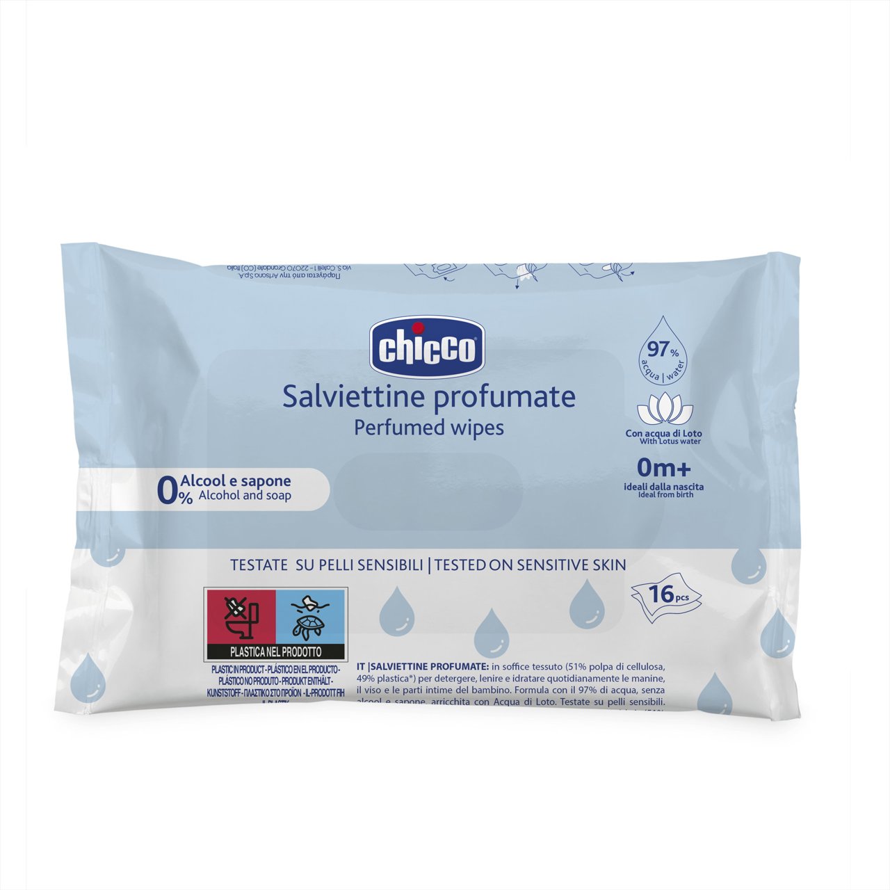 Chicco - lingettes parfumées x 60 pieces