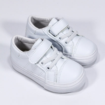 Chaussures bébé mixte en semi-cuir avec fermeture à scratch