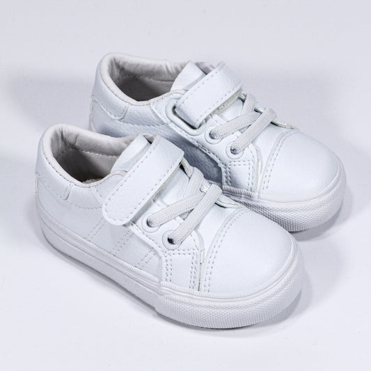 Chaussures bébé mixte en semi-cuir avec fermeture à scratch
