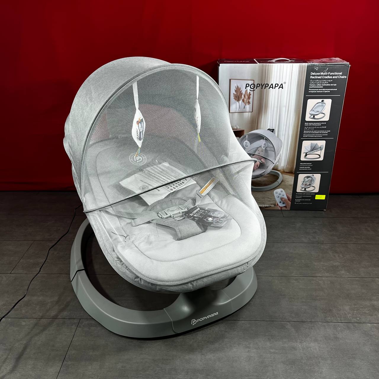 Popypapa – Balancelle électrique pour bébé avec Bluetooth