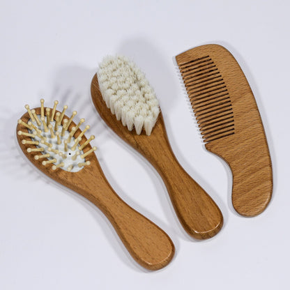Set de brosses et peignes en bois naturel