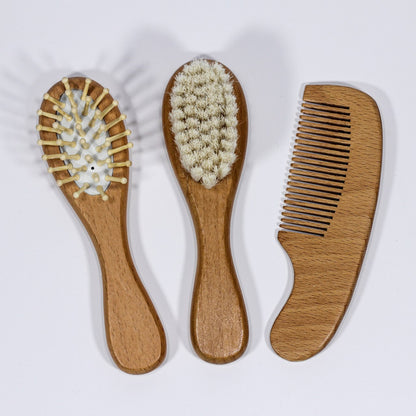Set de brosses et peignes en bois naturel