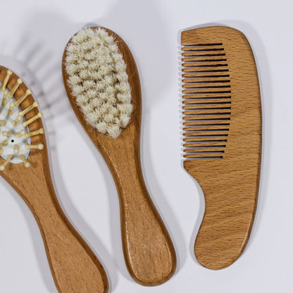 Set de brosses et peignes en bois naturel
