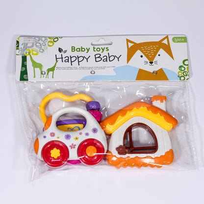 Set de Hochets Bébé Colorés – Voiture & Maison Colorées | Happy Baby 3M+