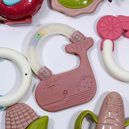 Set de Hochets & Anneaux de Dentition Bébé – Jouets Sensoriels Colorés 3M+