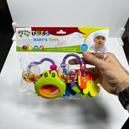 Set de Hochets & Anneaux de Dentition Bébé – Jouets Sensoriels Colorés 3M+