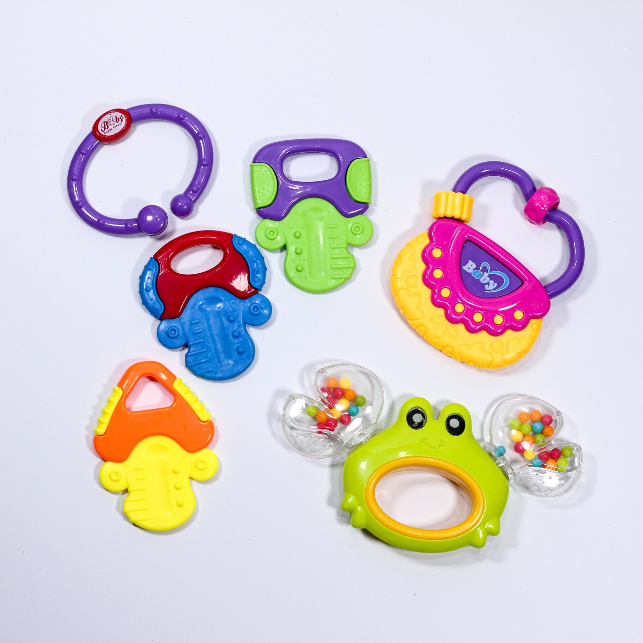 Set de Hochets & Anneaux de Dentition Bébé – Jouets Sensoriels Colorés 3M+