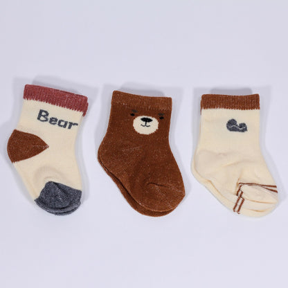 Lot de 3 chaussettes pour bébé garçon à motif ours