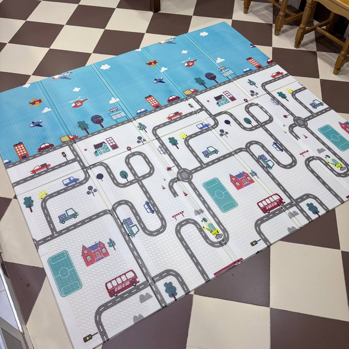 Tapis de jeu pliable et réversible 195\178 cm