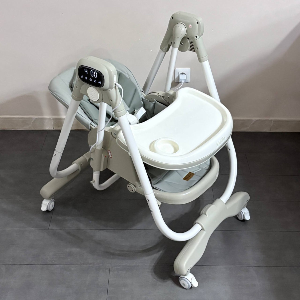 Kidilo – Chaise haute 2en1 avec fonction balançoire électrique et télécommande – Modèle KD002