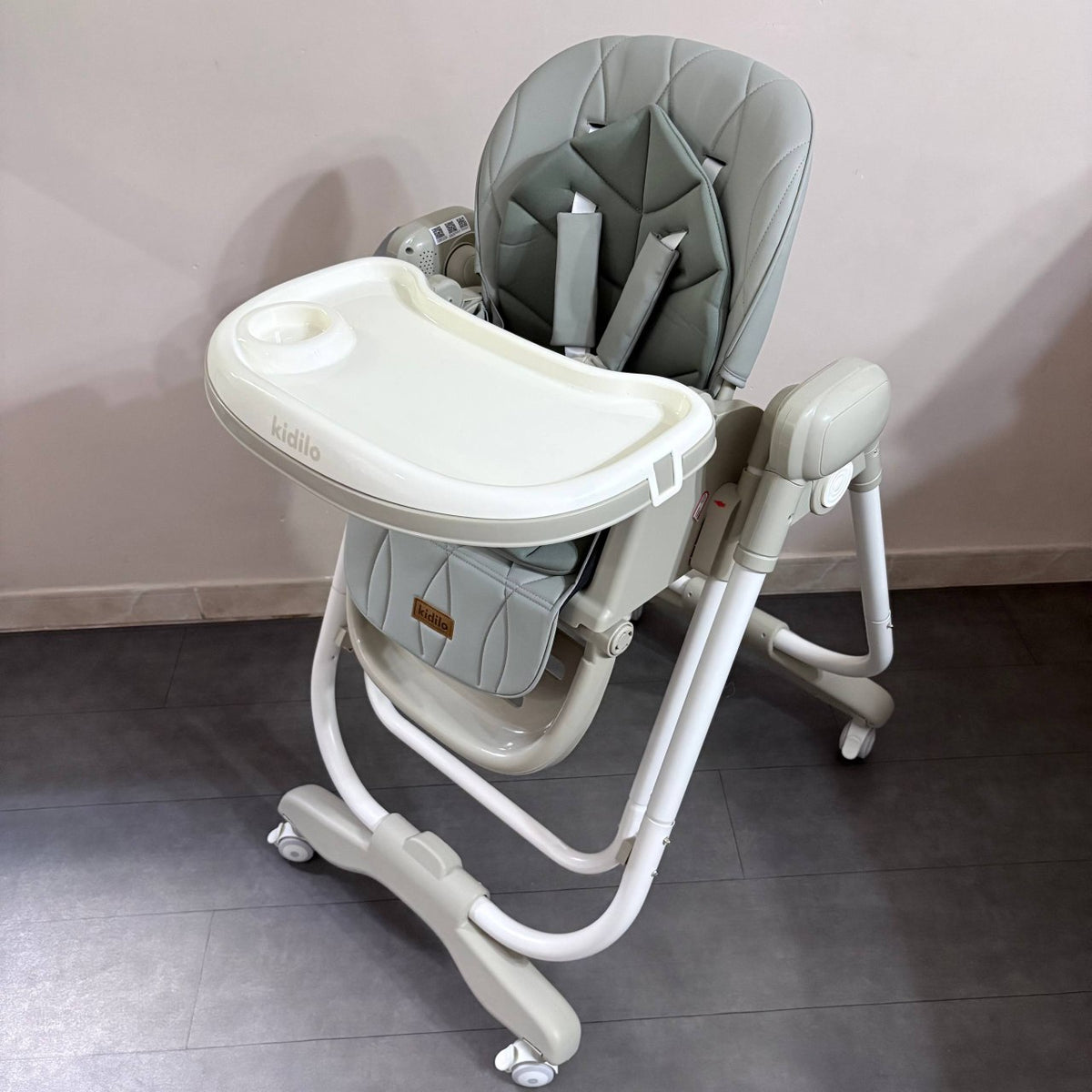 Kidilo – Chaise haute 2en1 avec fonction balançoire électrique et télécommande – Modèle KD002