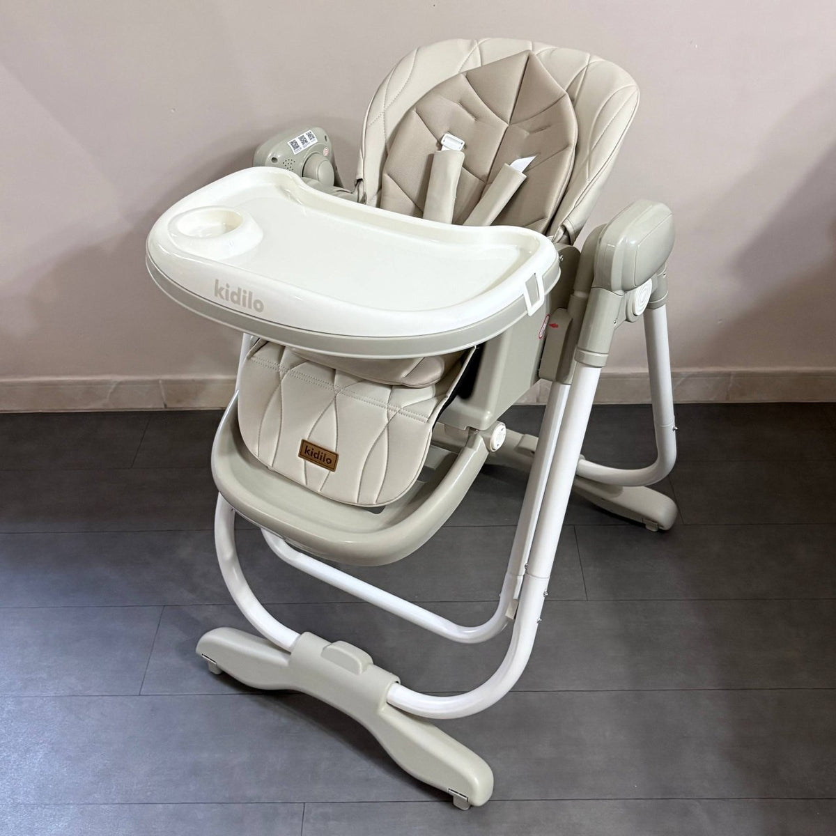 Kidilo – Chaise haute 2en1 avec fonction balançoire électrique et télécommande – Modèle KD002