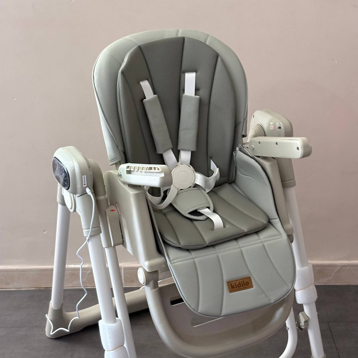 Kidilo – Chaise haute 2en1 avec fonction balançoire électrique et télécommande – Modèle KD001