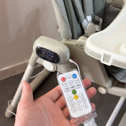 Kidilo – Chaise haute 2en1 avec fonction balançoire électrique et télécommande – Modèle KD001