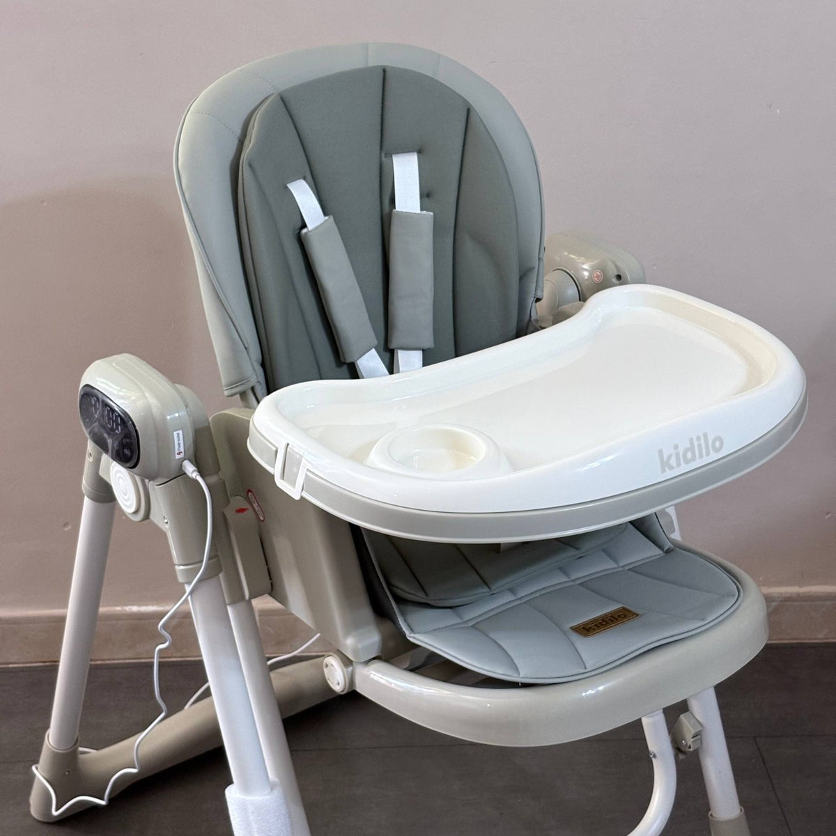 Kidilo – Chaise haute 2en1 avec fonction balançoire électrique et télécommande – Modèle KD001