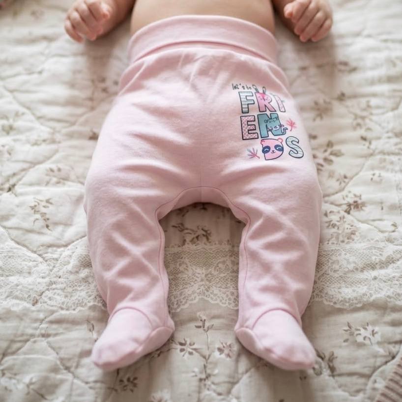 Pantalon bébé en coton doux ( pieds fermés )