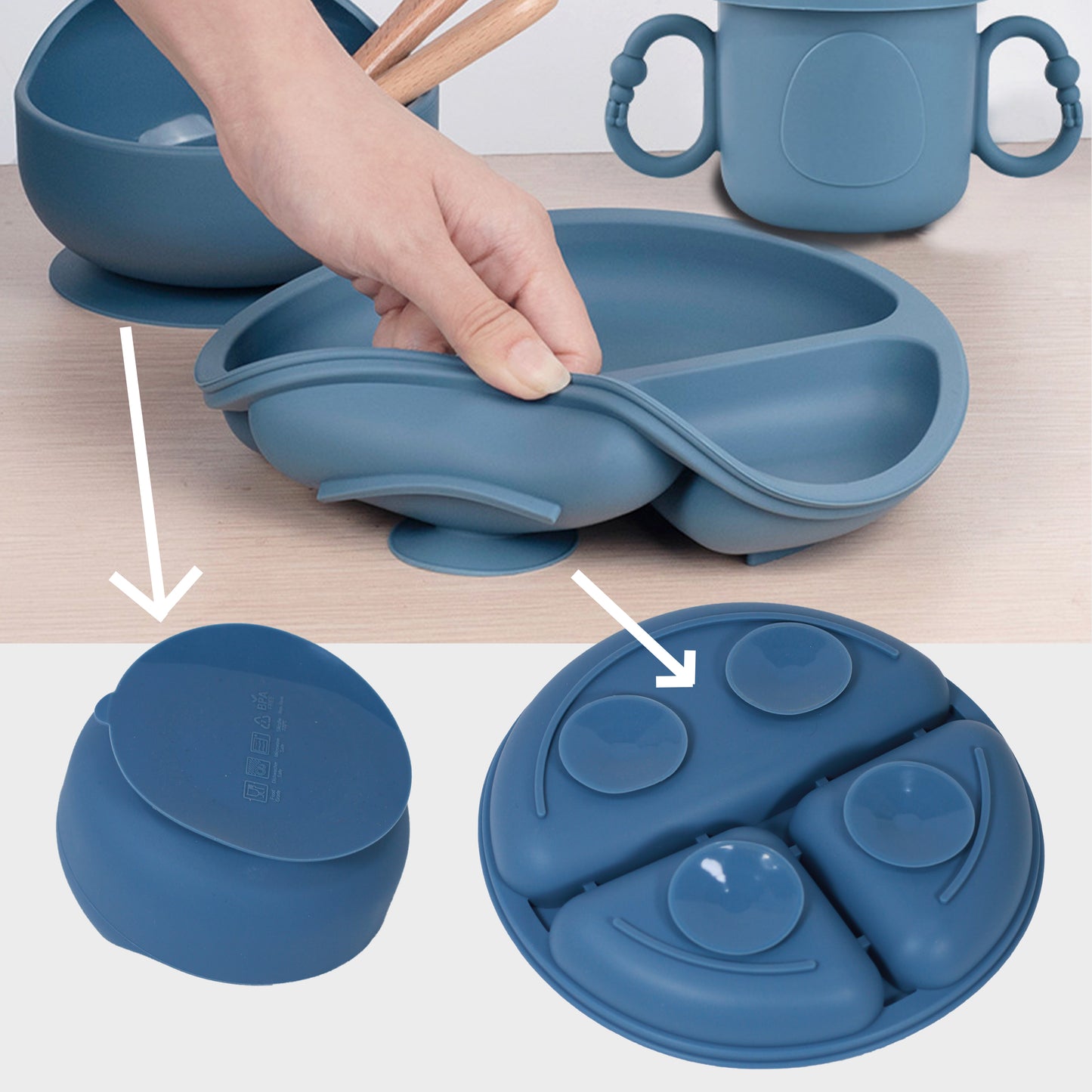 Ensemble de Vaisselle en Silicone 6 pcs pour Bébè
