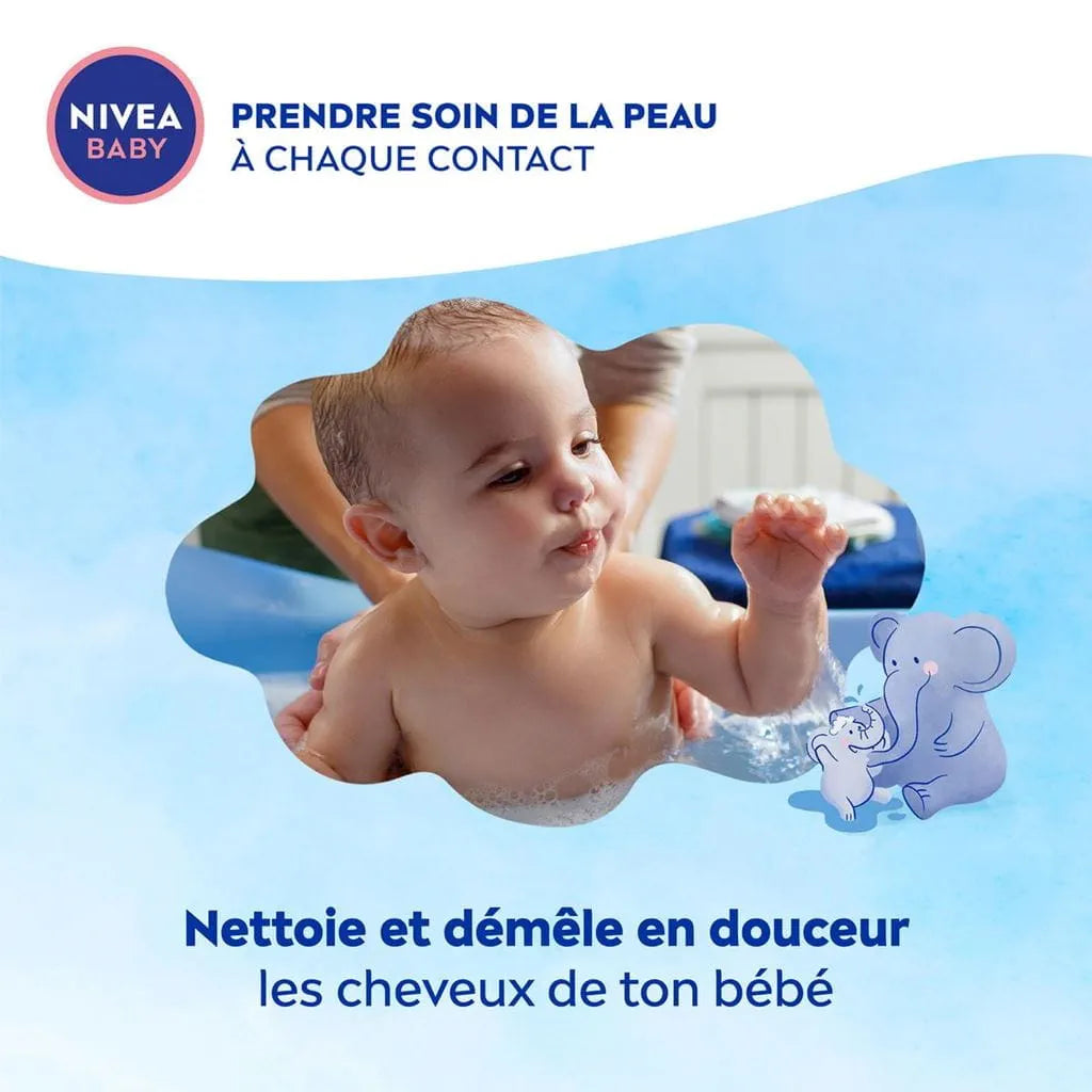 NIVEA – Baby Shampooing Douceur & Soin à l’Huile d’Amande & Vitamines B5, C, E – Sans Larmes