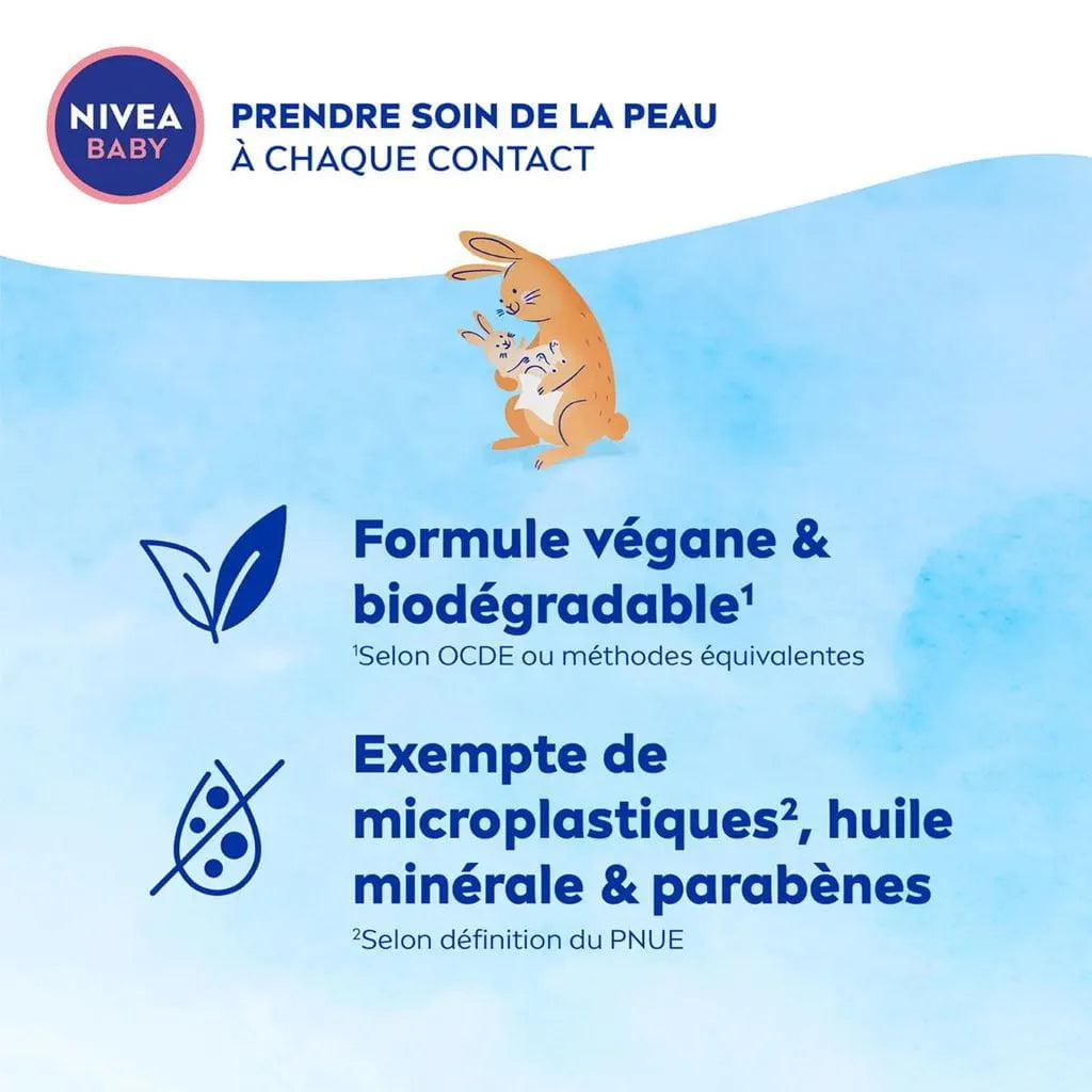 NIVEA – Baby Lingettes Soft & Cream Nettoyantes Douces à l’Huile d’Amande & Vitamines B5, C, E – 57 unités