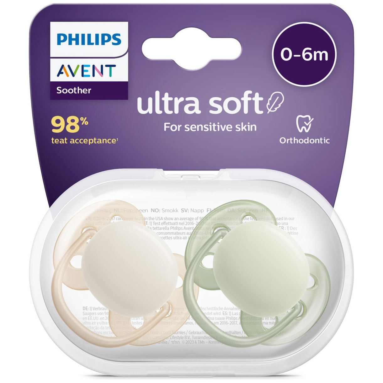 Philips Avent - Sucette 2 pieces - Ultra Soft SCF091/32