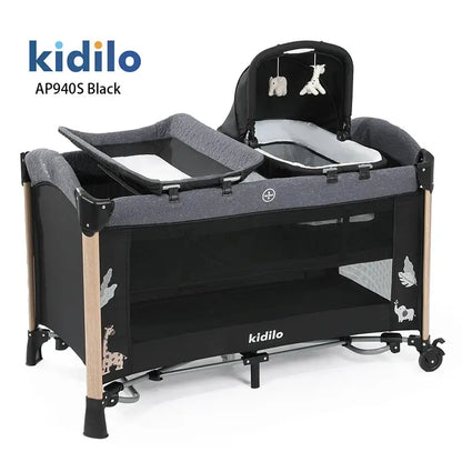 Kidilo – Lit bébé multifonction + parc de jeu + table à langer – Modèle AP940S