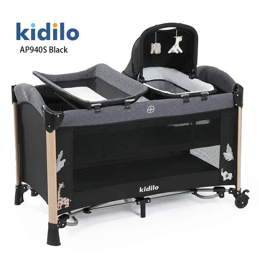 Kidilo – Lit bébé multifonction + parc de jeu + table à langer – Modèle AP940S
