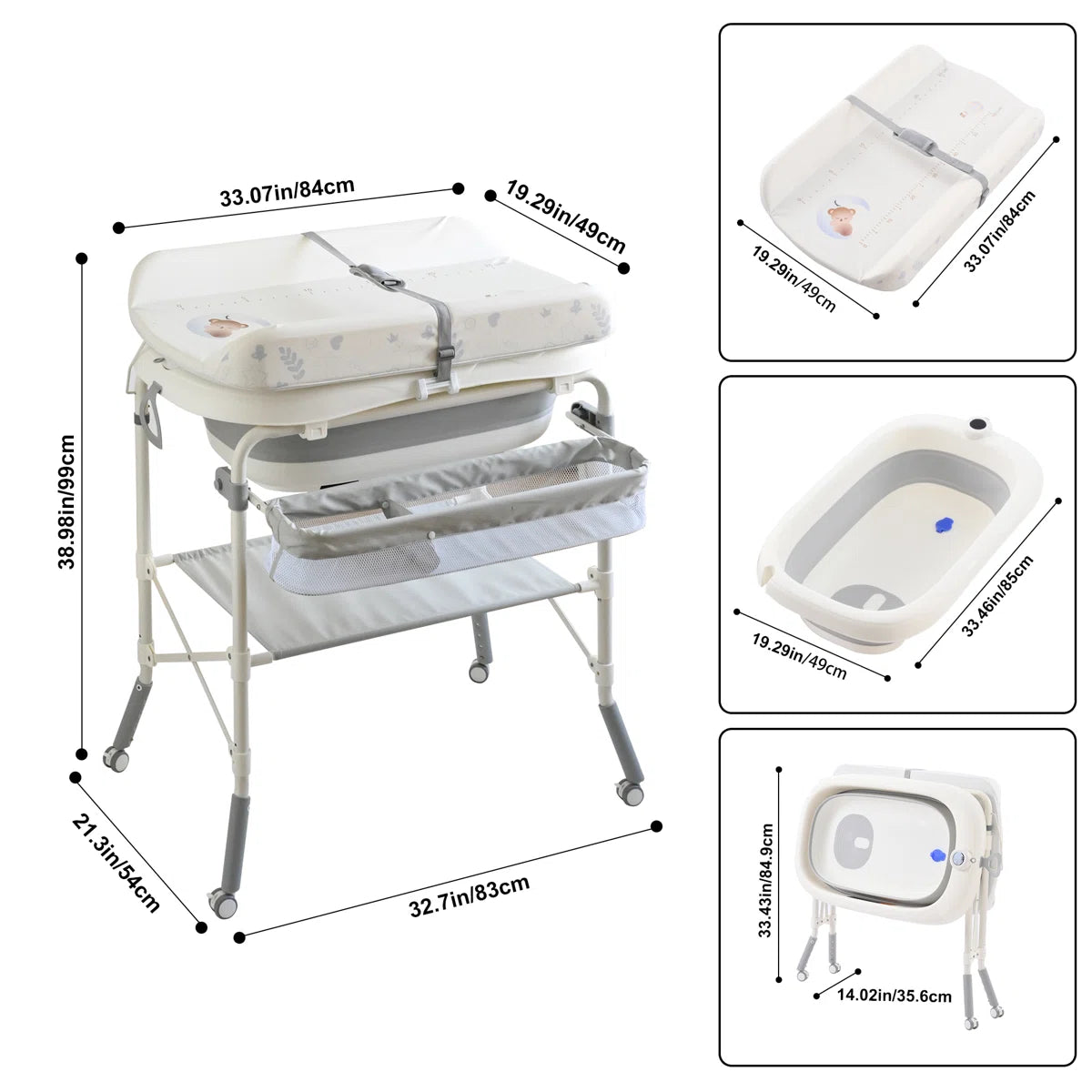 POPYPAPA – Baignoire et table à langer pliables 6 en 1