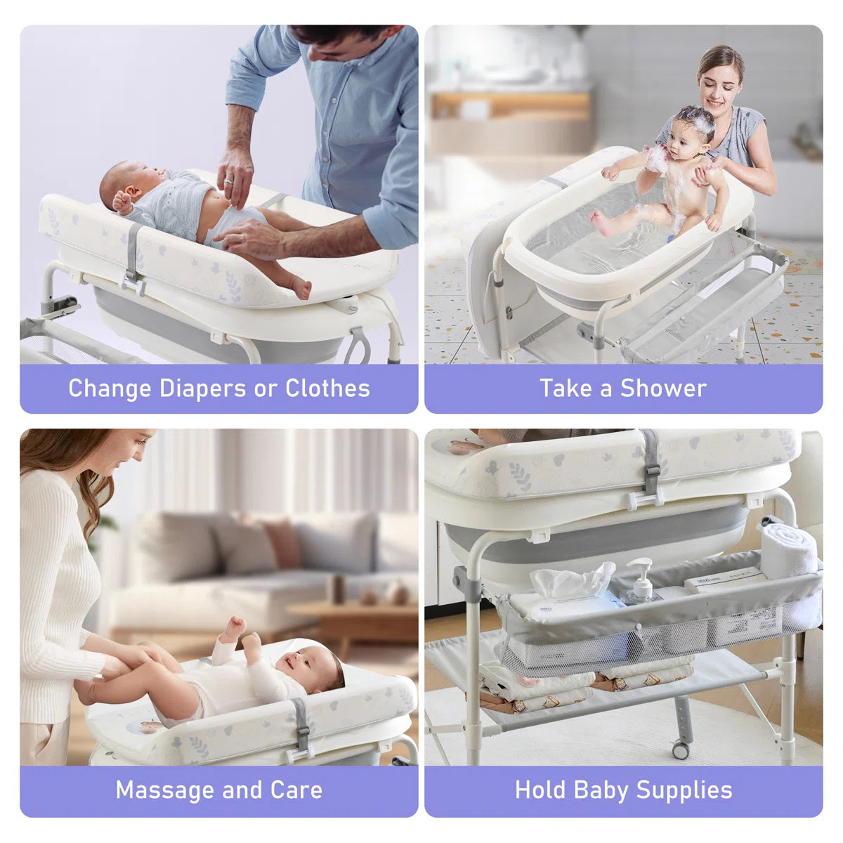 POPYPAPA – Baignoire et table à langer pliables 6 en 1