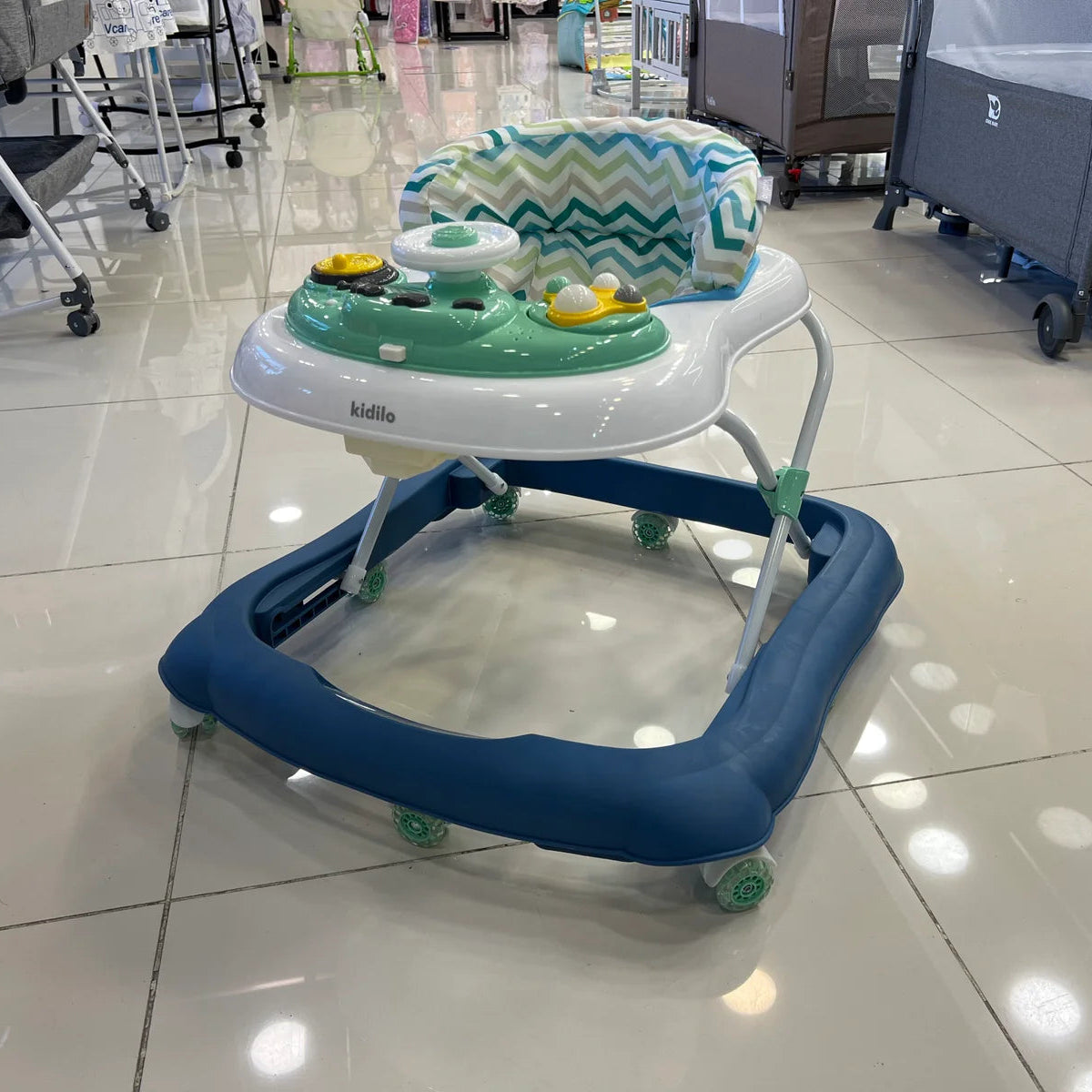 Kidilo – Trotteur bébé évolutif avec plateau d’activités (6 mois+)