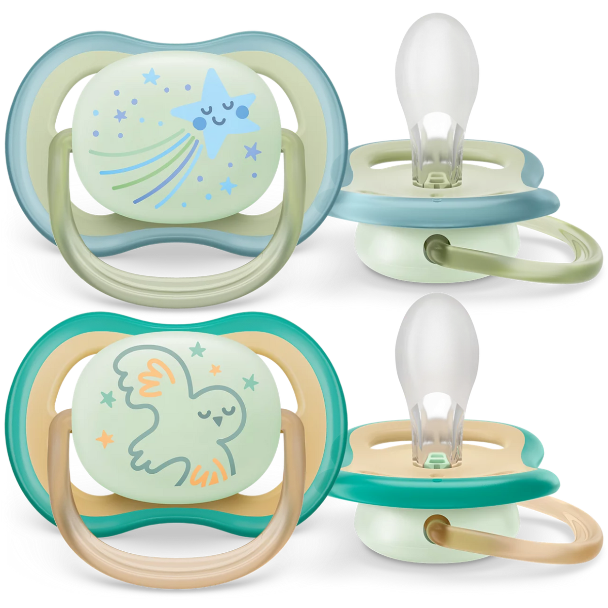 Philips Avent - Sucette 2 pieces - Ultra Air Nighttime SCF376/17