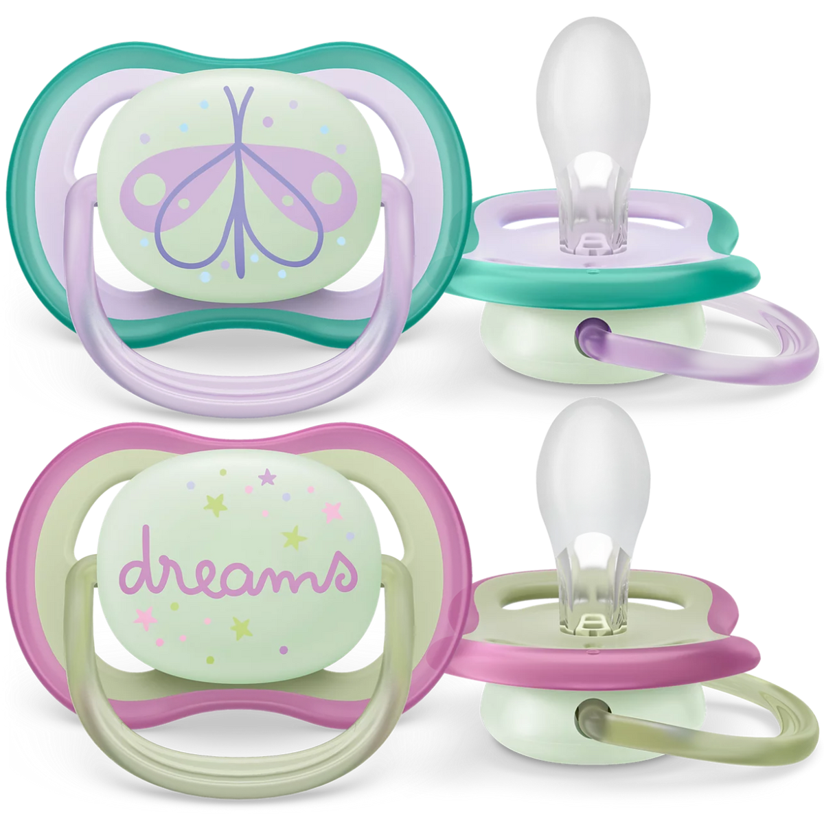 Philips Avent - Sucette 2 pieces - Ultra Air Nighttime SCF376/17
