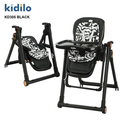 Kidilo – Chaise haute 2-en-1 avec fonction balançoire – Modèle KD305