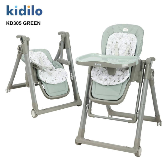 Kidilo – Chaise haute 2-en-1 avec fonction balançoire – Modèle KD305