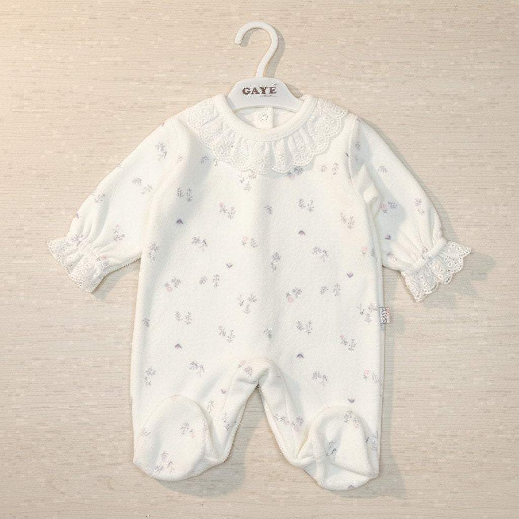 Grenouillère bébé en velours