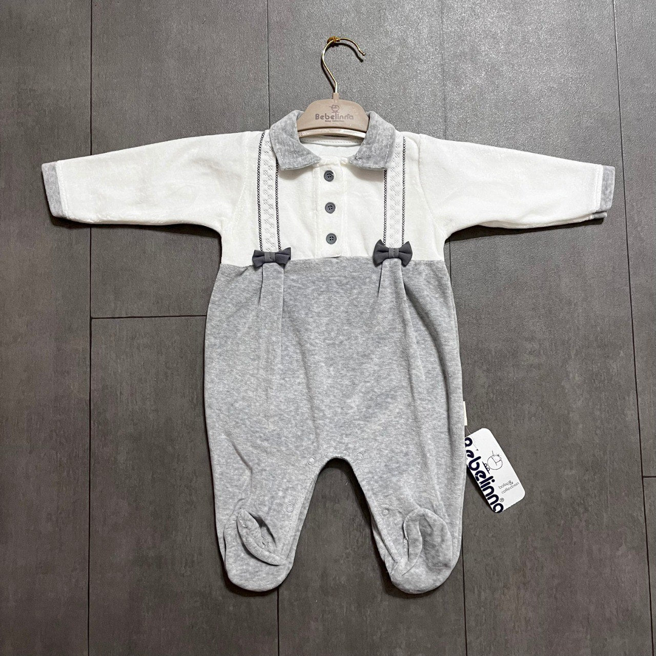 Grenouillère bébé en velours Bebelinna