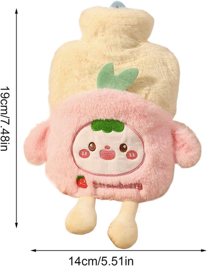 Bouillotte en peluche avec housse dessin animé – Chauffe-mains & pieds
