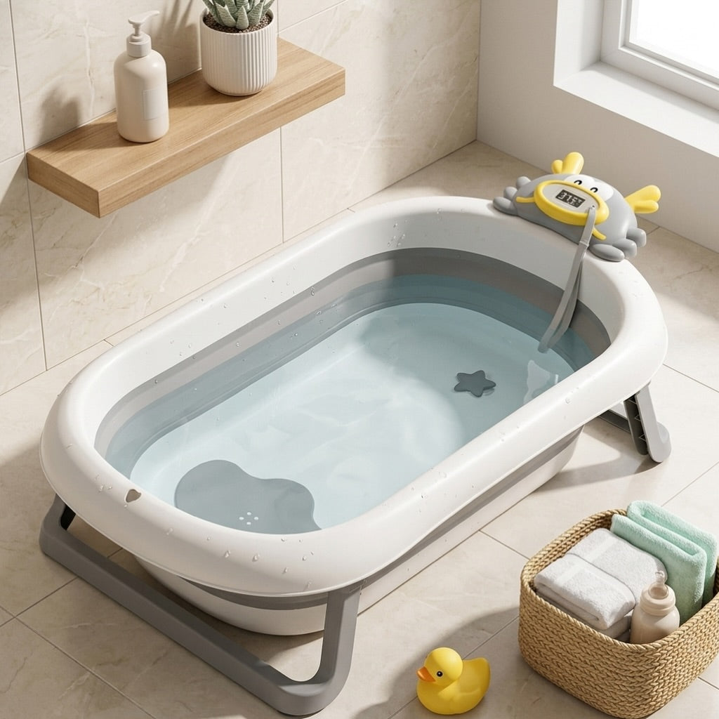 Baignoire pliable avec thermomètre intégré
