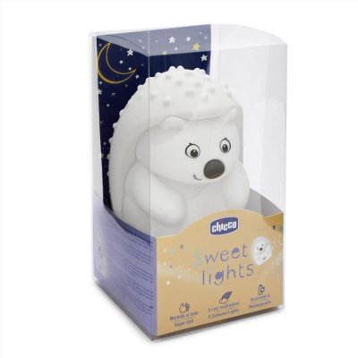 Chicco – Veilleuse Sweet Lights rechargeable et portable – Motif hérisson
