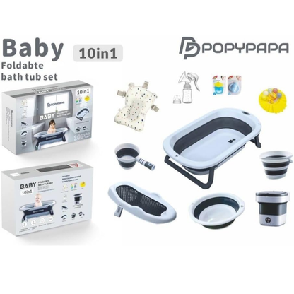 Popypapa – Ensemble baignoire pliable pour bébé 10 en 1