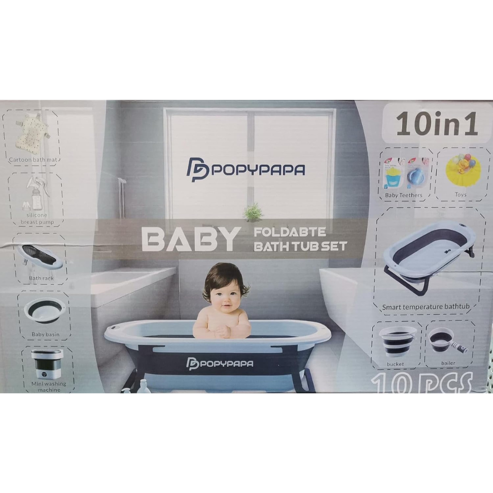 Popypapa – Ensemble baignoire pliable pour bébé 10 en 1