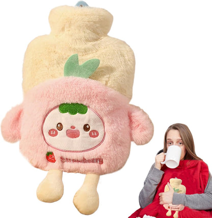 Bouillotte en peluche avec housse dessin animé – Chauffe-mains & pieds