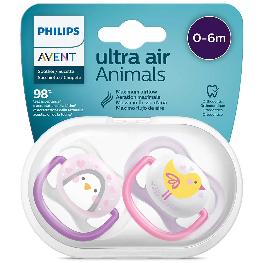 Philips Avent - Sucette 2 pieces - Ultra Air SCF080/11