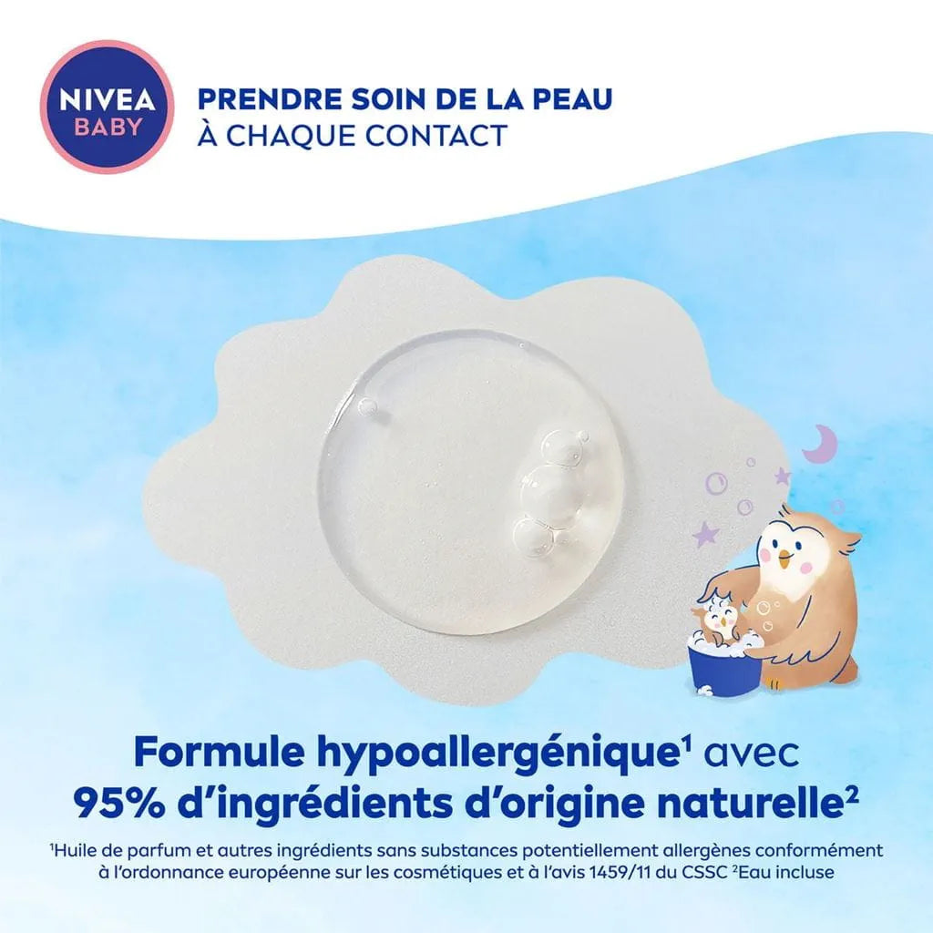 NIVEA – Baby Bain & Shampooing Bonne Nuit à l’Huile d’Amande & Vitamines B5, C, E – Formule Relaxante SleepEssence™